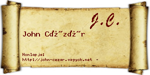 John Cézár névjegykártya
